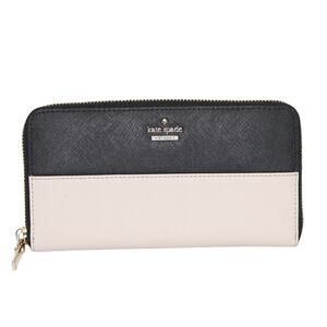 Kate Spade Cameron Street Lacey Color Block Saffiano Leather Wallet Black Cream